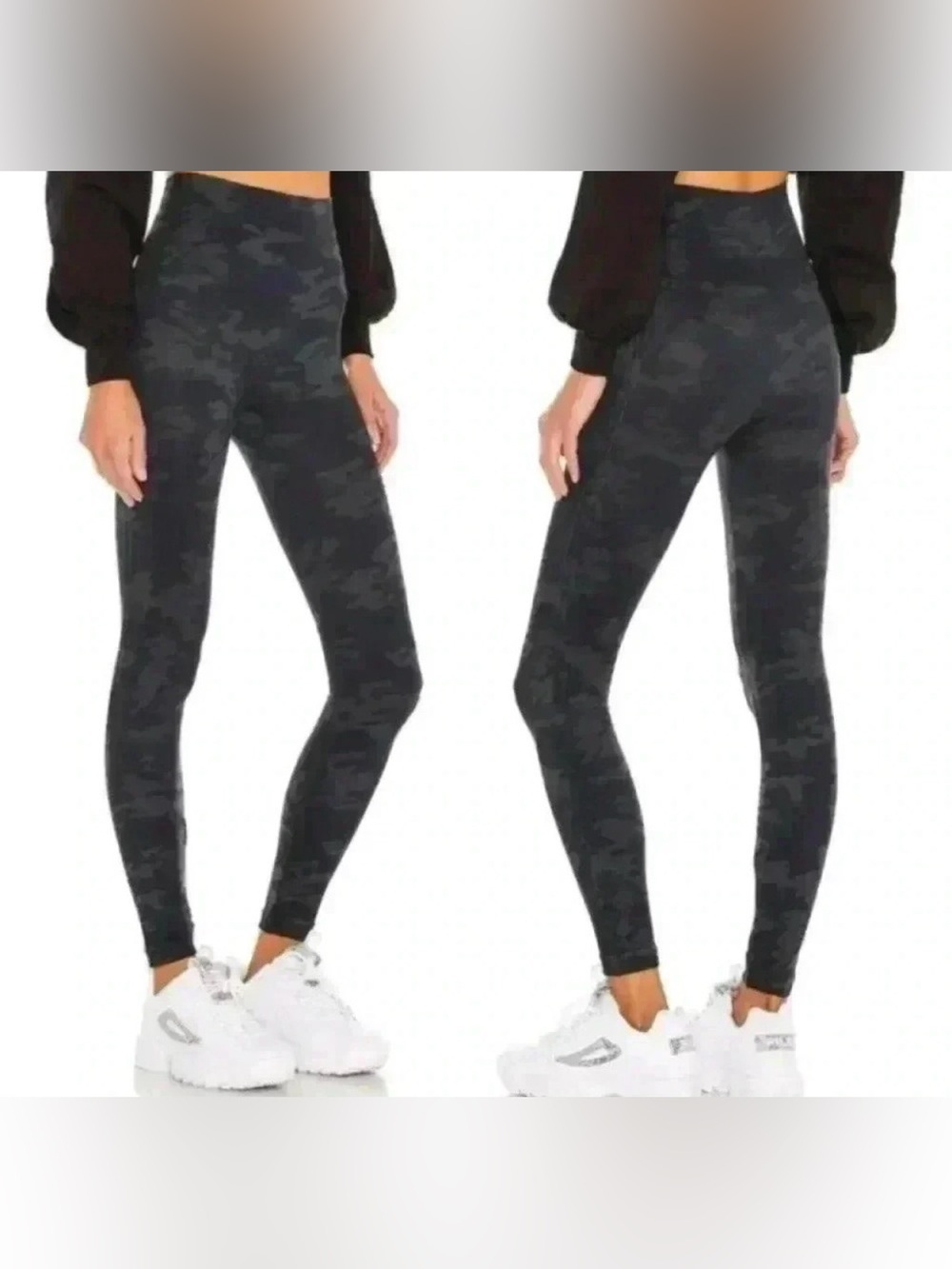 SPANX Look At Me Now Seamless Camo Green Leggings